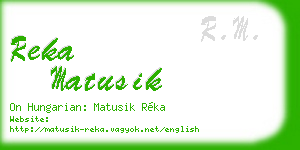 reka matusik business card