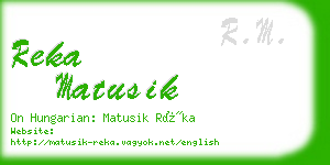 reka matusik business card